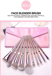 10 Pcs Chrome Brushes